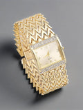 Women's Versatile Quartz Watch – Casual Steel Strap | Qme Women's Fashion Watch Qme Gold No