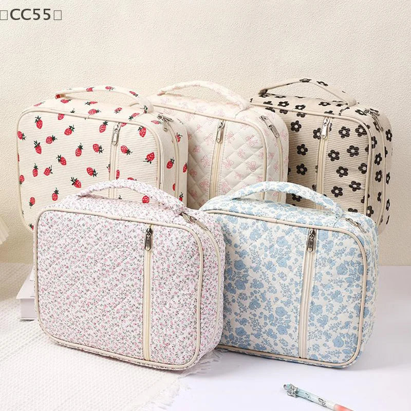 Large Quilted Floral Bible Cover Bag with Zipper & Handle Bible Cover Bag Qst