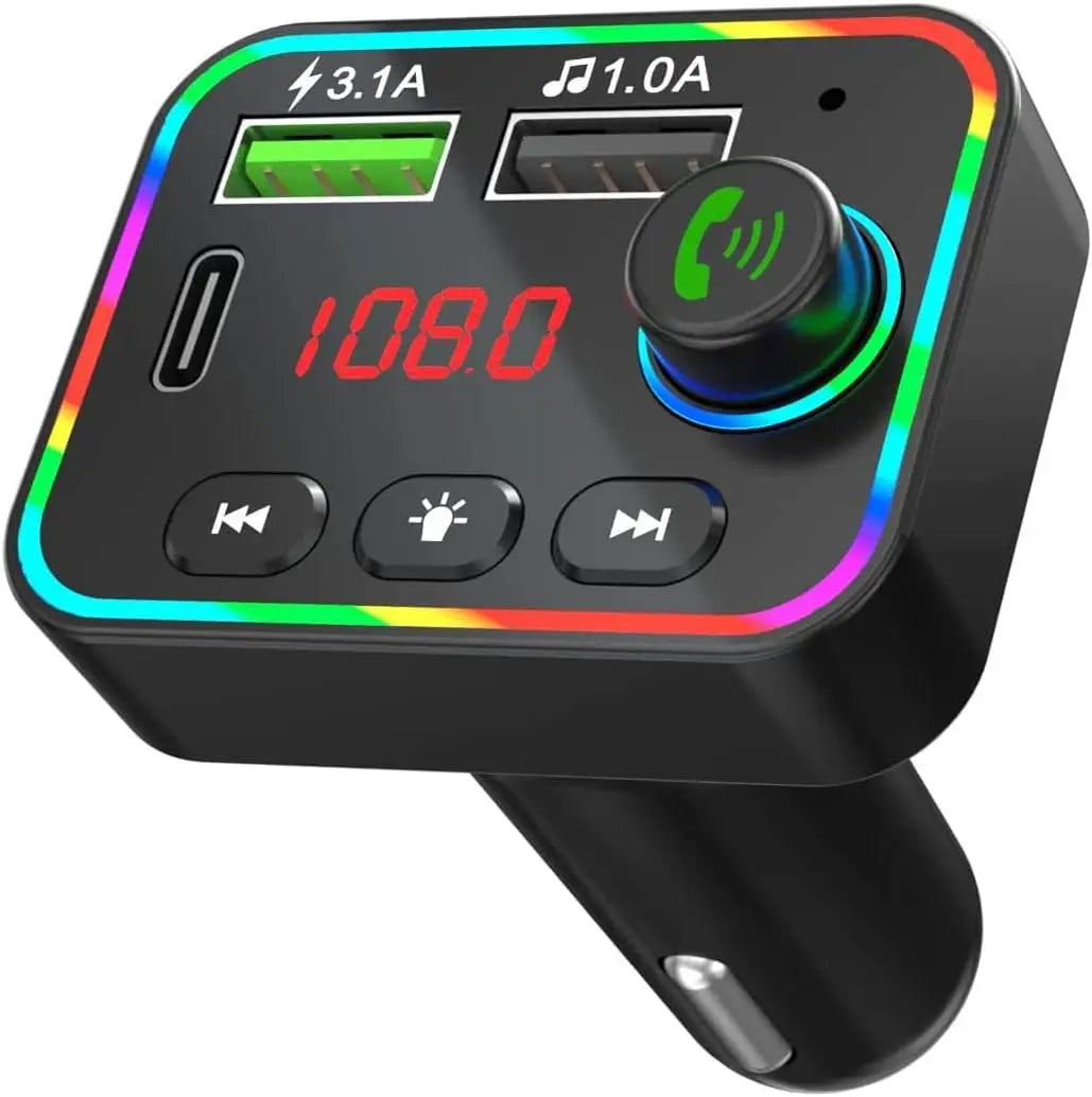 Bluetooth 5.0 FM Transmitter for Car | LED Display, Dual USB Car FM Transmitter Qme Default Title