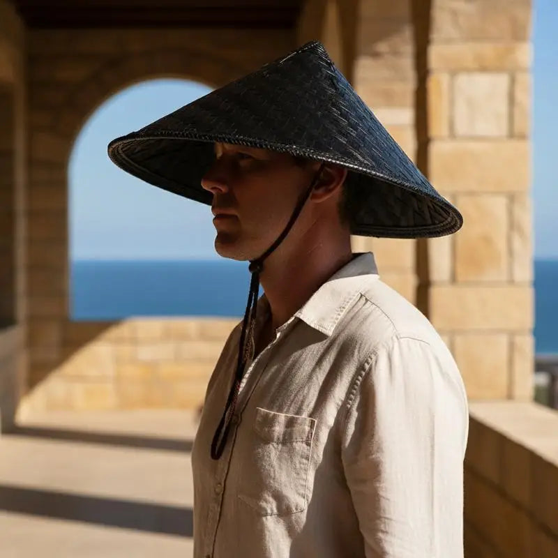 Asian Conical Straw Hat – Samurai Ninja Cosplay Cap Cosplay Conical Hat Qme