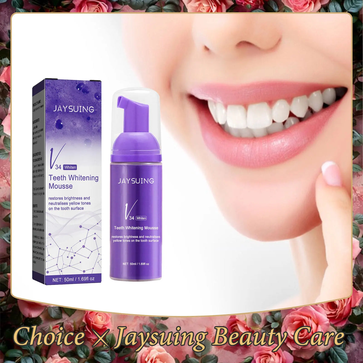 V34 Whitening Toothpaste Foam Mousse – Stain Removal & Fresh Breath Whitening Toothpaste Mousse Qst