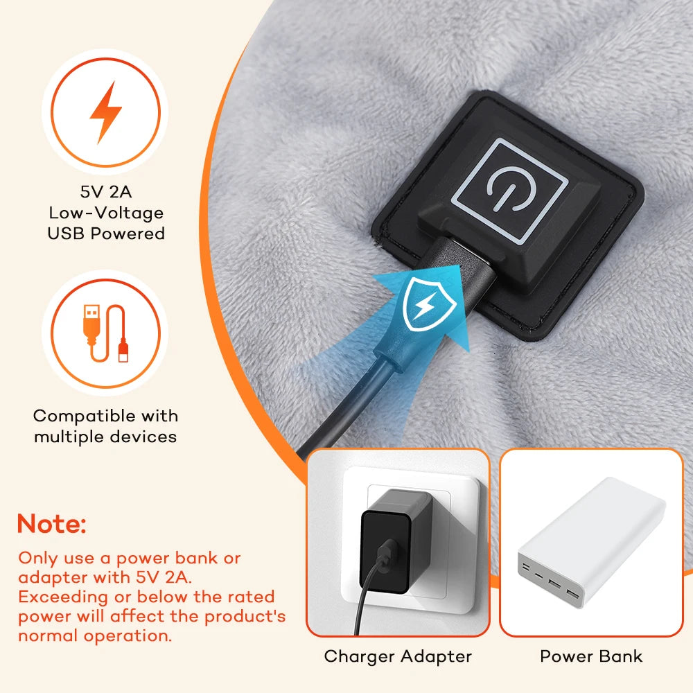 USB Heated Shoulder Wrap – 3-Level Electric Neck Warmer Heated Shoulder Wrap Qst