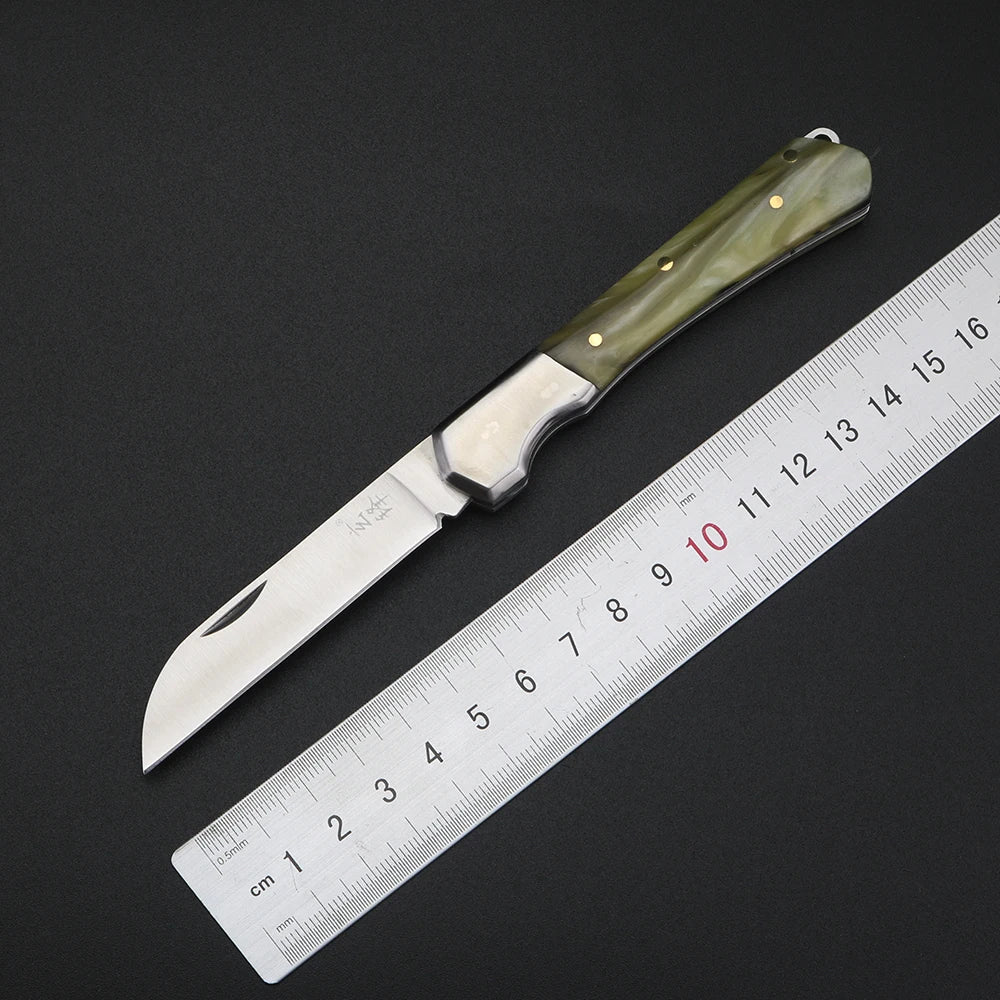 Redwood Handle Folding Pocket Knife – 7cr13 HRC62 Steel Folding Pocket Knife Qst