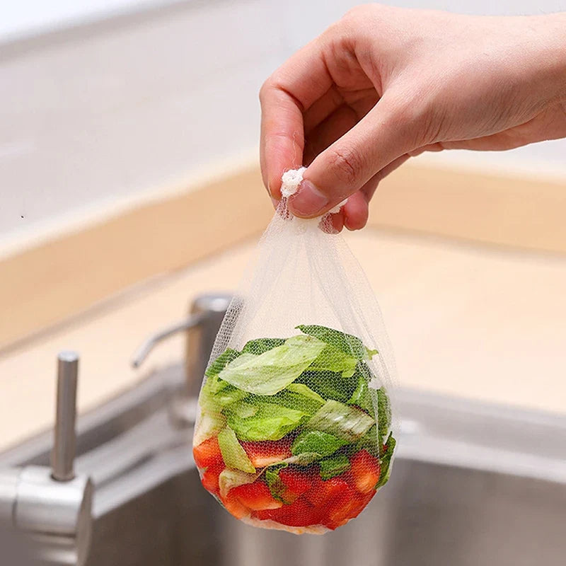 100-Pack Disposable Mesh Sink Strainer Bags – Drain Filter Sink Drain Strainer Bags Qme