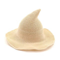 Vintage Women's Knit Witch Hat | Halloween Costume Hat Costume Witch Hat Qme Beige