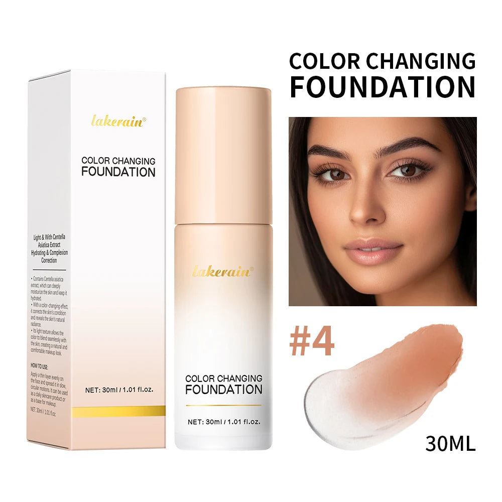 Lakerain Color Changing Liquid Foundation – Hydrating Coverage Liquid Foundation Qst 04