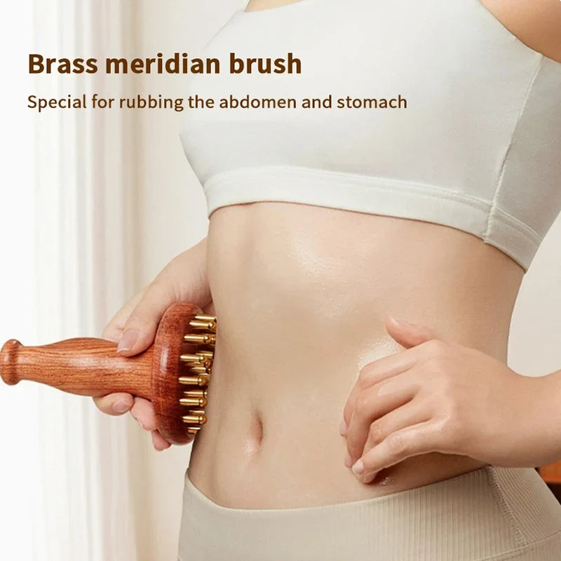 Copper Head Gua Sha Massage Comb – Wooden SPA Tool Gua Sha Massage Comb Qme