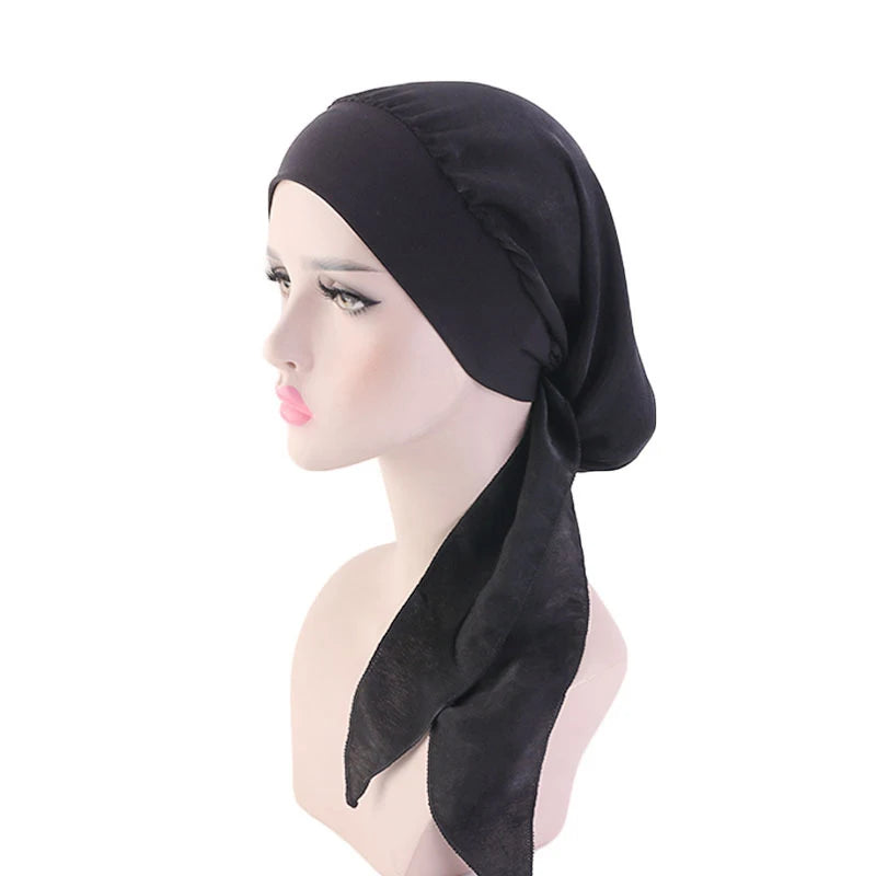 Women's Pre-Tied Turban Head Scarf – Floral Bandana Hat Turban Head Scarf Qst A