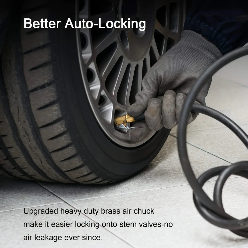 Heavy Duty Lock-On Open Flow Air Chuck with Clip for Tires Tire Inflator Chuck Qme 1pc