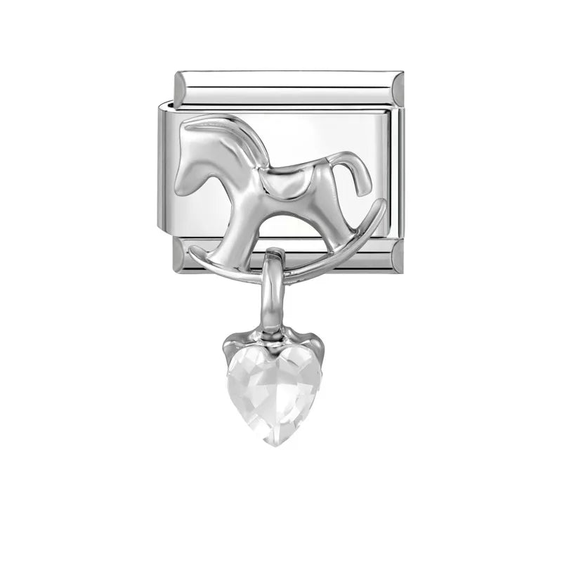 Zircon Italian Charm Links – Heart Bow Butterfly Star 9mm Italian Charm Links Qme S 34