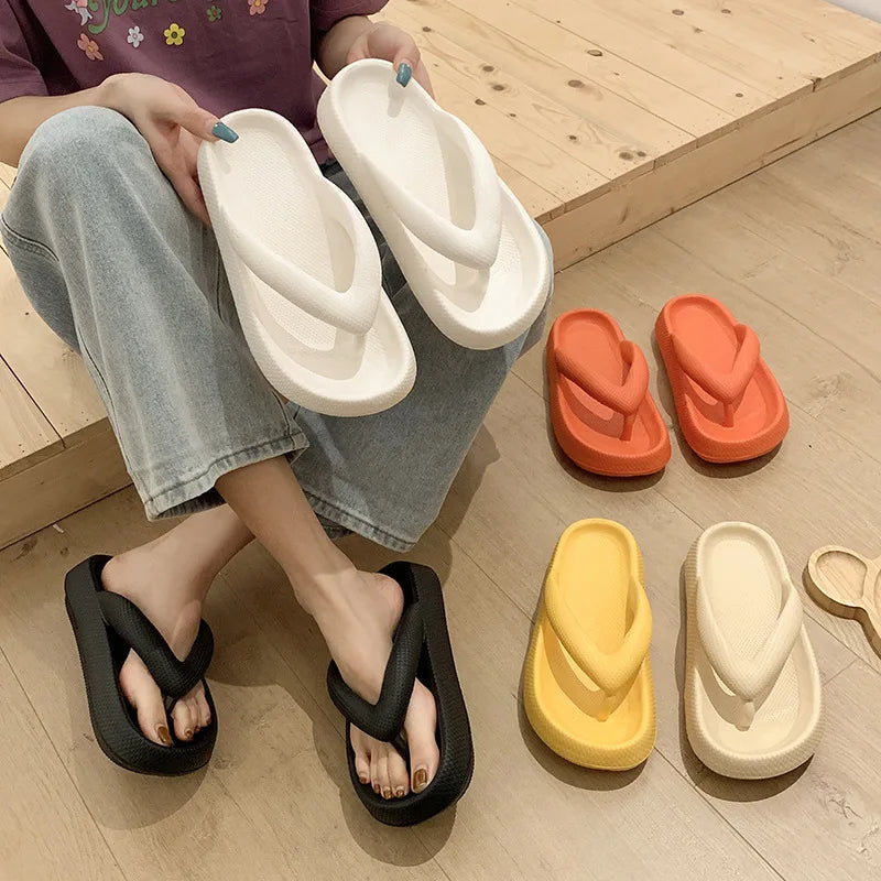 Handmade Flower Platform Flip-Flops | Cloud Soft Slippers Platform Flip-Flops Qme