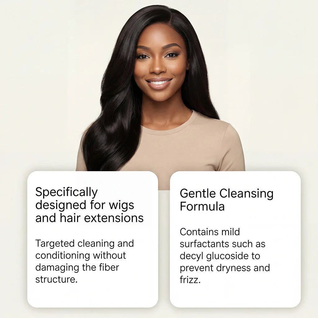 Gleamxi Wig Shampoo – Moisturizing, Frizz Control, 100ml Wig Care Shampoo Qst