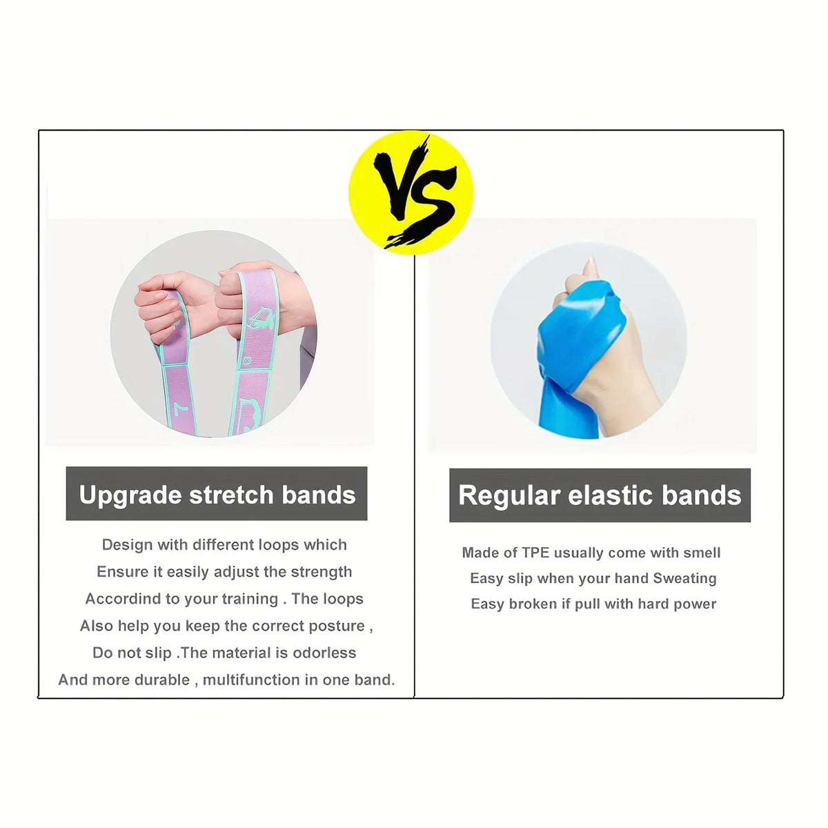 Yoga Stretch Strap Resistance Band – Dance, Gymnastics & Pilates Yoga Stretch Strap Qme