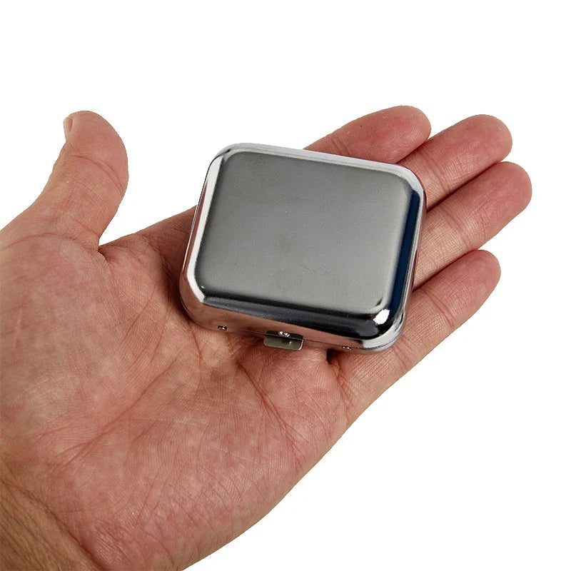 Portable Pocket Ashtray with Lid – Square Stainless Steel Portable Pocket Ashtray Qme