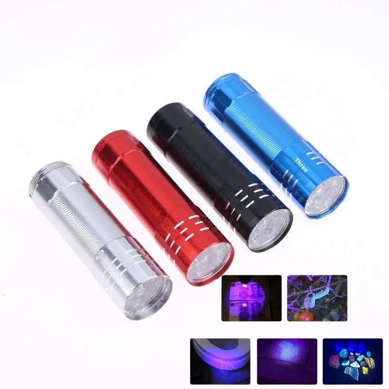 Mini UV Flashlight 395nm 9 LED Compact Black Light Torch UV Flashlight Qme