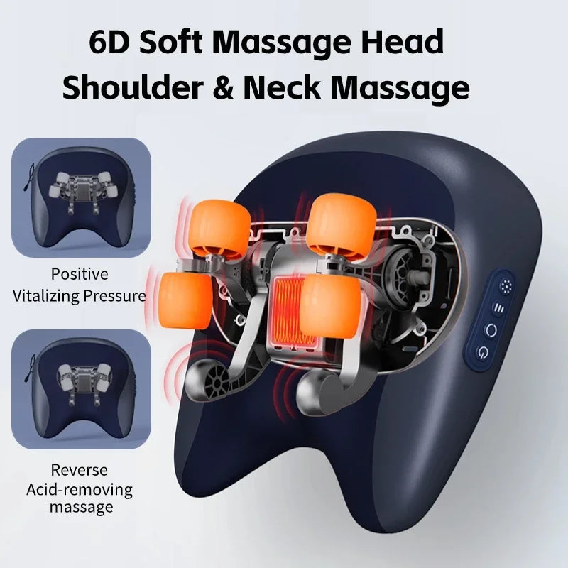 PAQIN Wireless Shiatsu Neck Shoulder Massage Pillow | Home & Car Shiatsu Massage Pillow Qst