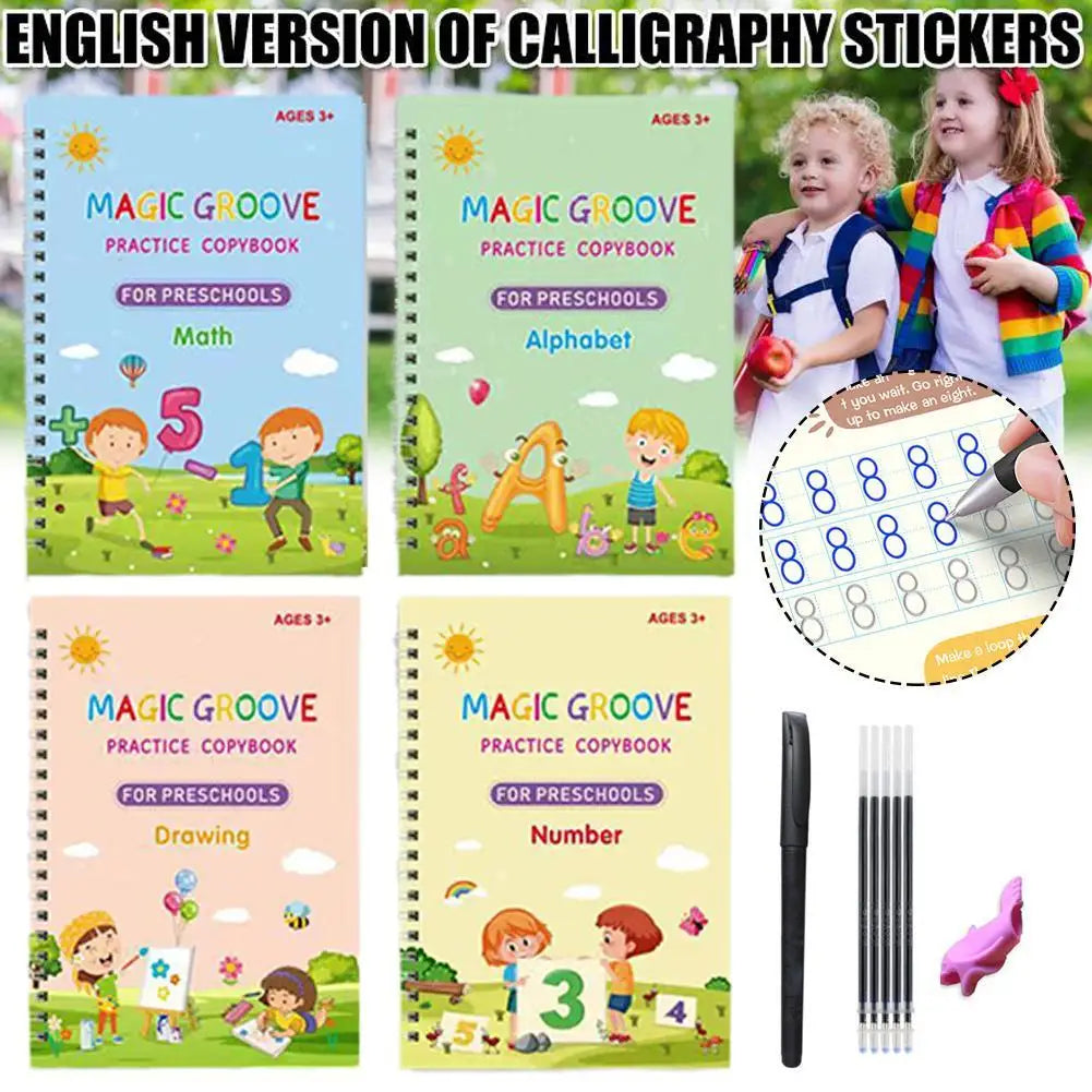 Sank Magic Practice Copybook – Reusable Kids Calligraphy Set Kids Writing Copybook Qme