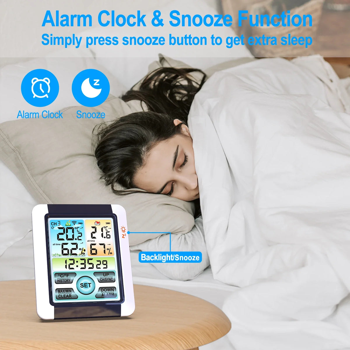 Qme Digital Weather Station Clock Indoor Outdoor Barometer Weather Station Clock Qme