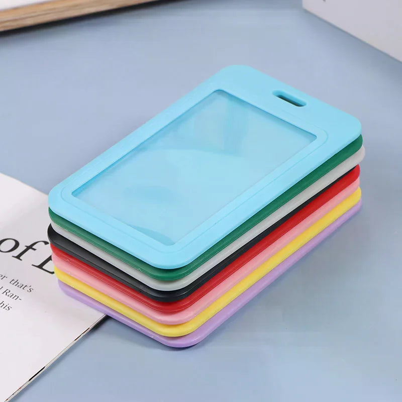 Two-Sided Hard Plastic ID Badge & Card Holder with Slot ID Badge Holder Qme