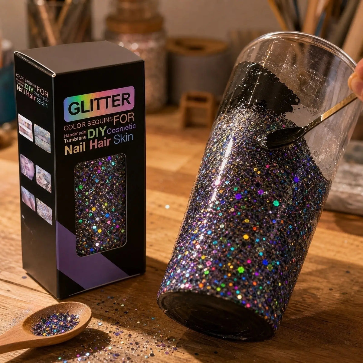 Fine Gold Foil Glitter Flakes – Body, Face, Nails & DIY Crafts Craft Glitter Flakes Qme