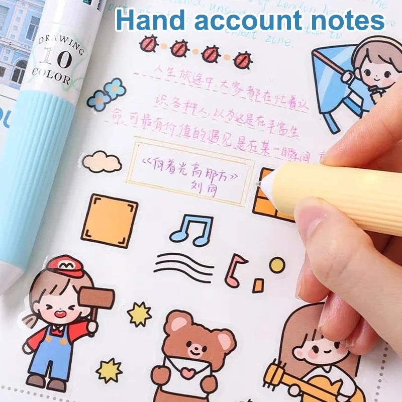60-Pack Cartoon Ballpoint Pens Multicolor Soft Grip Set Ballpoint Pen Set Qme