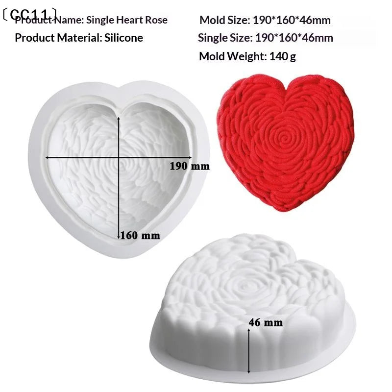 Rose Shape Silicone Cake Mold – Mousse, Pastry & Dessert Silicone Cake Mold Qme