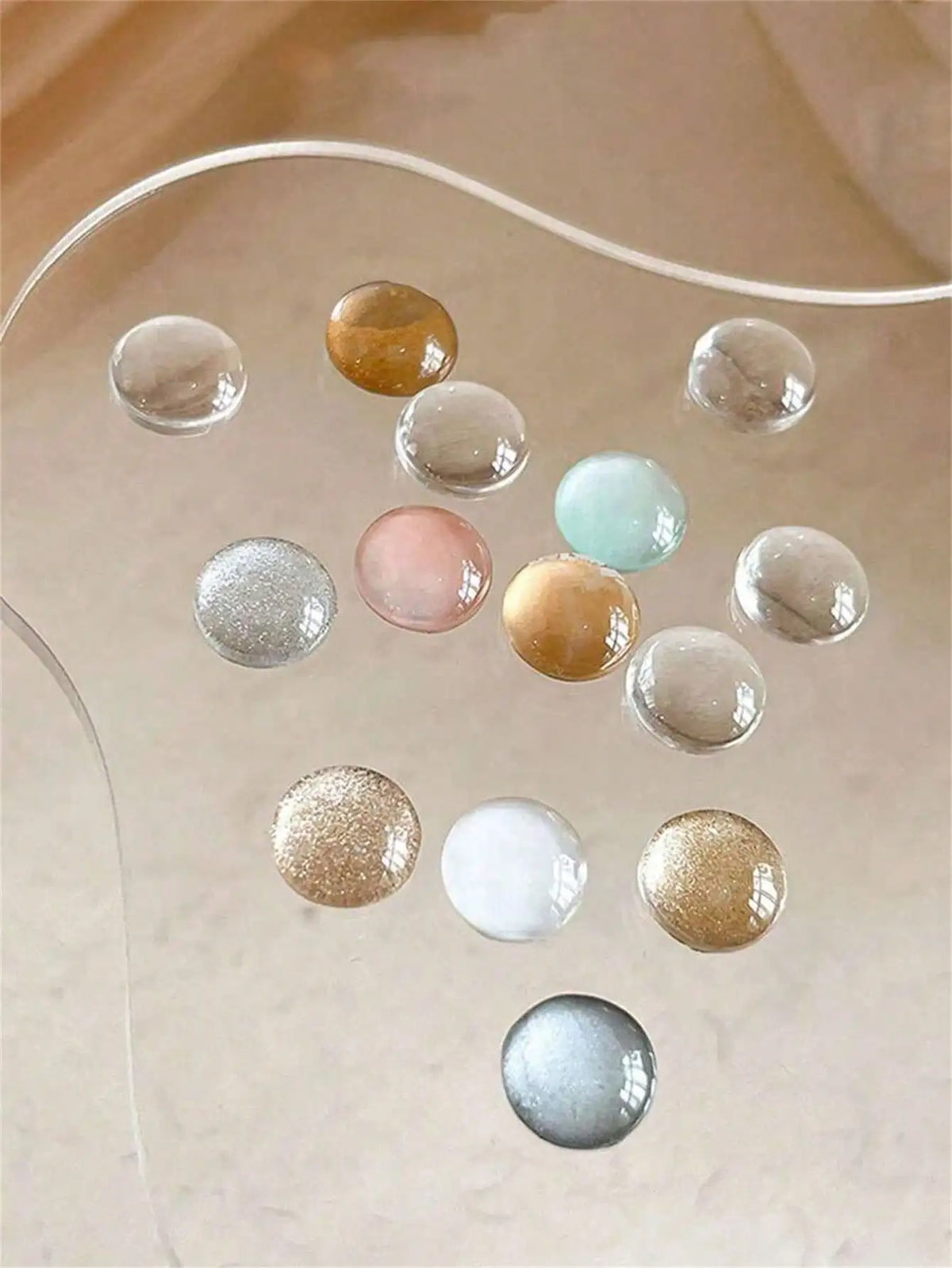 Mini Glass Nail Art Beads Color Chart – 3D Round Swatches Nail Art Tool Qme