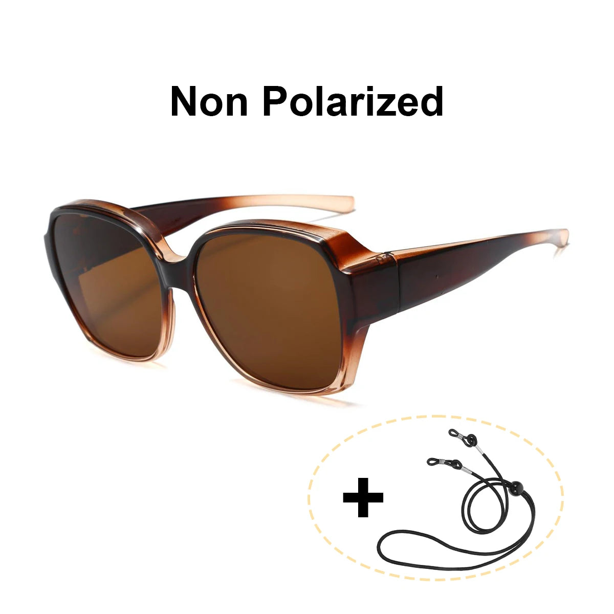 VOPHA Fit Over Glasses Sunglasses UV400 Wrap-Around Unisex Fit-Over Sunglasses Qst Brown