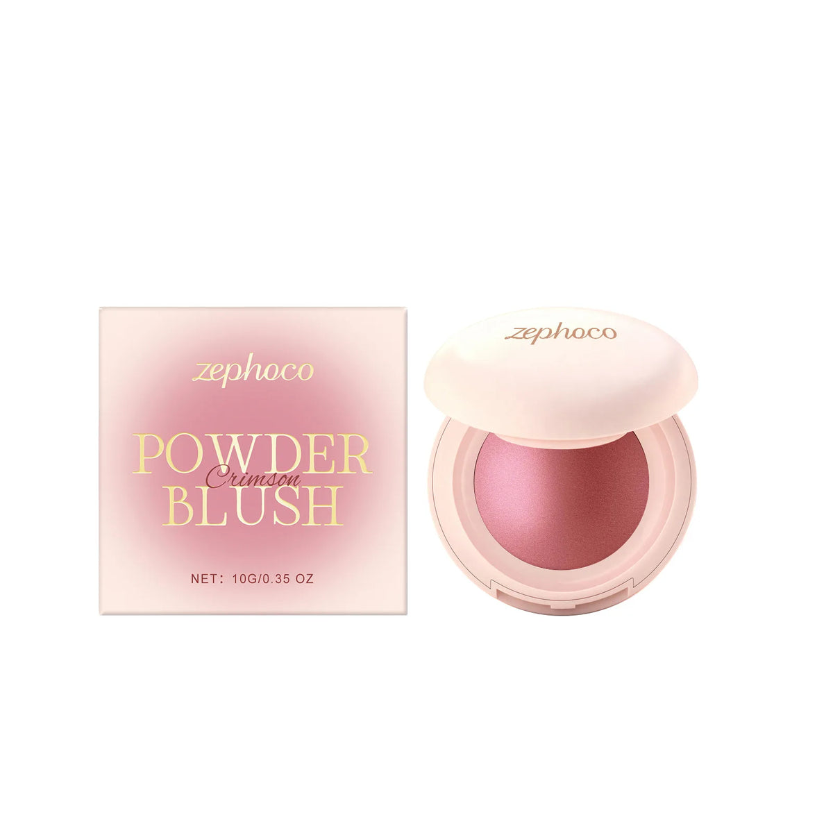 Zephoco Silky Moisturizing Blush – Hydrating Pigmented Glow Face Blush Qst Crimson