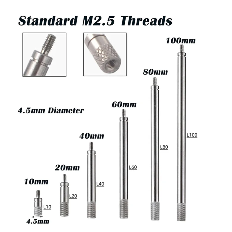 Dial Indicator Extension Stem Rod Set – 18 Pcs M2.5 Thread Indicator Extension Rods Qme