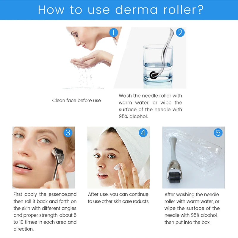 XceeFit 540-Needle Derma Roller 0.2/0.25/0.3mm Microneedle Derma Roller Qst