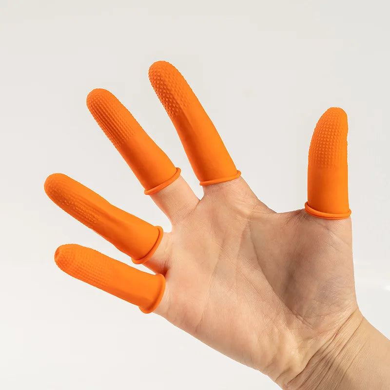 Disposable Anti-Static Thickened Latex Finger Cots – 300pcs Protective Finger Cots Qme Orange-L