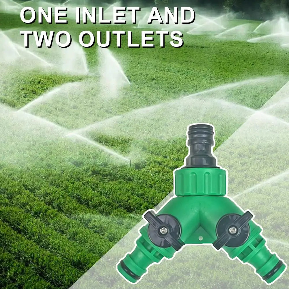2-Way Garden Hose Splitter Connector with Shut-Off Valves Hose Splitter Connector Qme