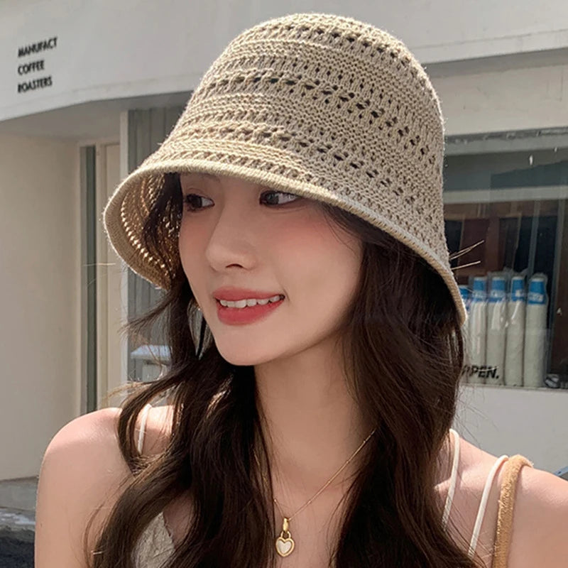 Women's Woven Bucket Hat – Breathable UV Sun Hat Woven Sun Hat Qst Khaki