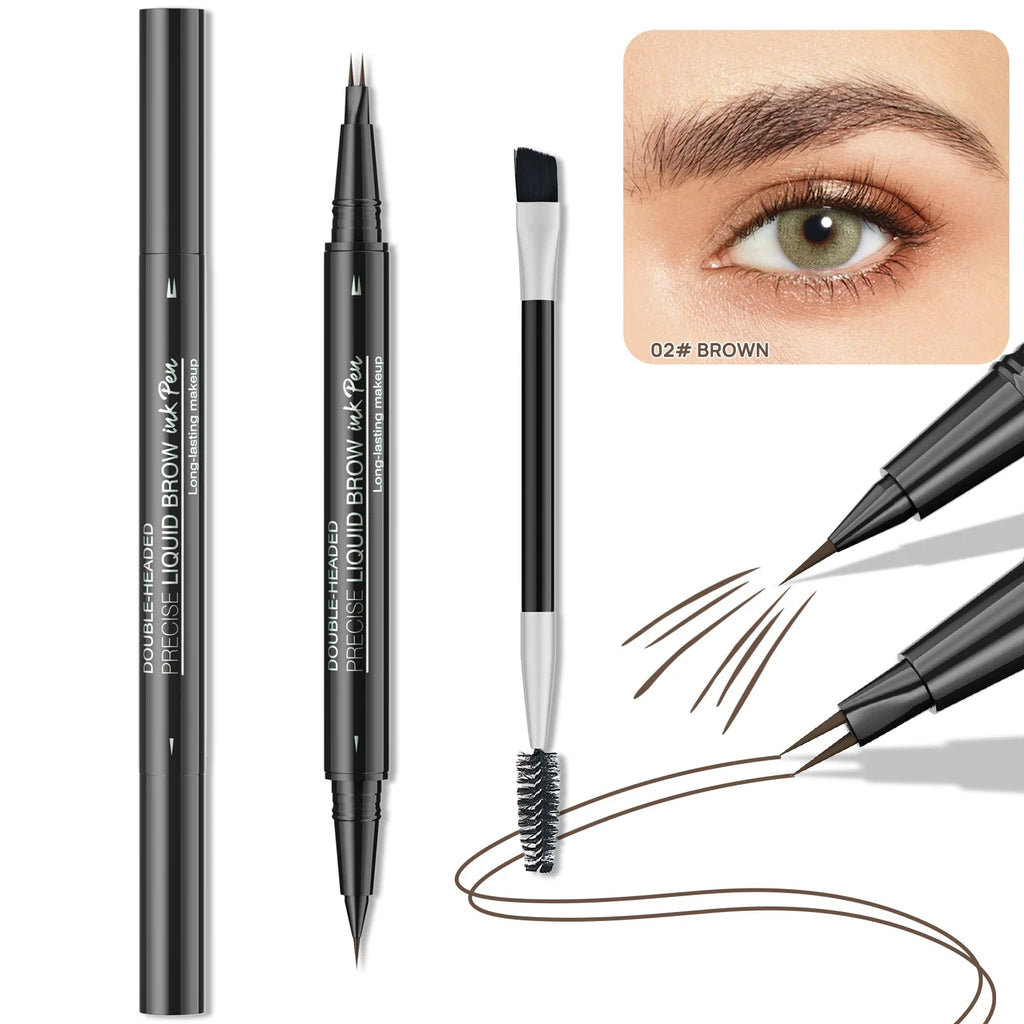 Qme Two-Pronged Eyebrow Pencil – Waterproof, Non-Smudging Eyebrow Pencil Qme 9708-2