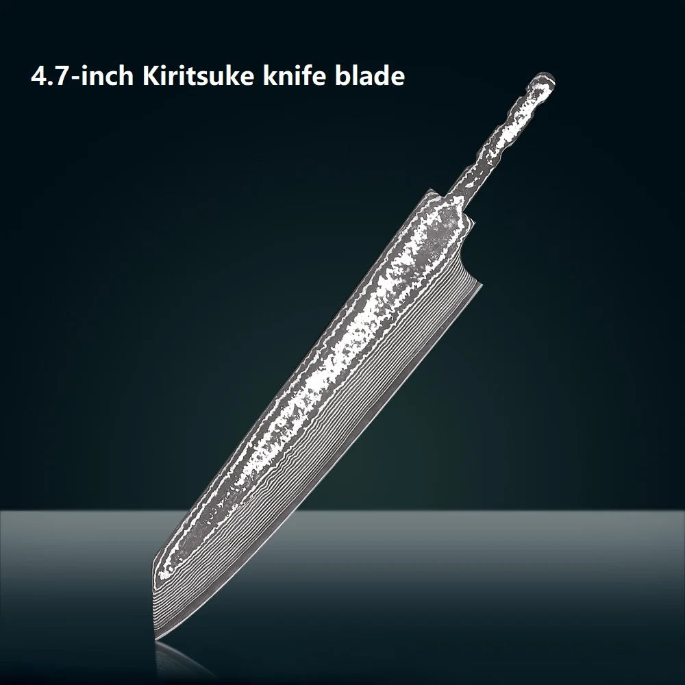 F.YOUNG 67-Layer Damascus Steel Knife Blank Blade – DIY Full Tang Knife Blank Blade Qst 4.7 inch Kiritsuke