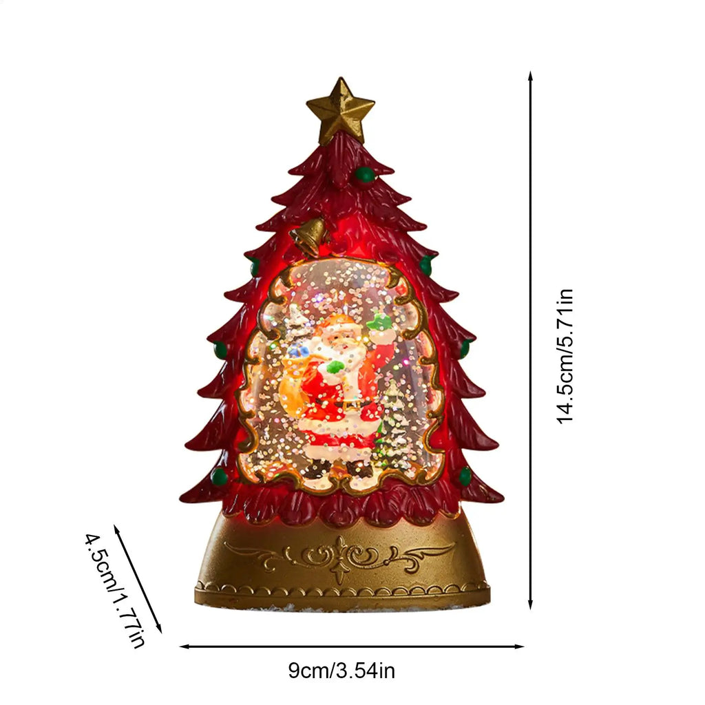 Battery-Operated Christmas Snow Globe Glowing Decoration Christmas Snow Globe Qme