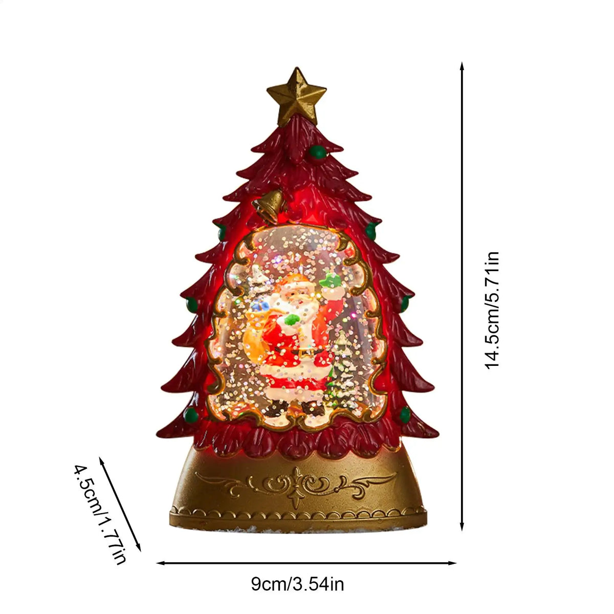 Battery-Operated Christmas Snow Globe Glowing Decoration Christmas Snow Globe Qme