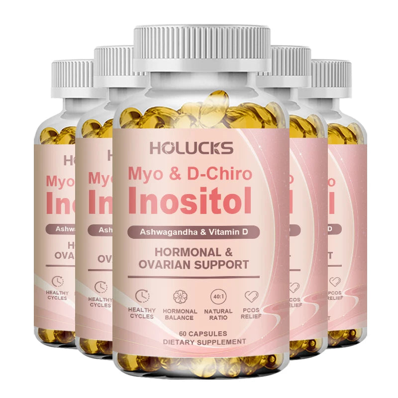 Myo & D-Chiro Inositol Capsules – Ashwagandha & Vitamin D3 Wellness Supplement Qst