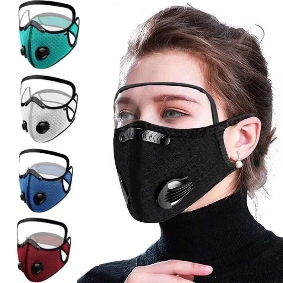 Cycling Face Mask with Filter & Goggles – Reusable Dust Cover Cycling Face Mask Qst
