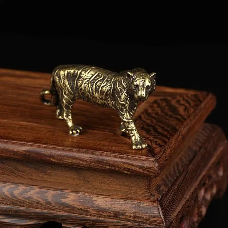 Pure Copper Brass Tiger Statue | Animal Figurine Home Decor Animal Figurine Statue Qme