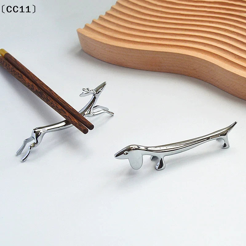 Deer-Shaped Chopstick Rest | Zinc Alloy Cutlery Rack Chopstick Rest Qme