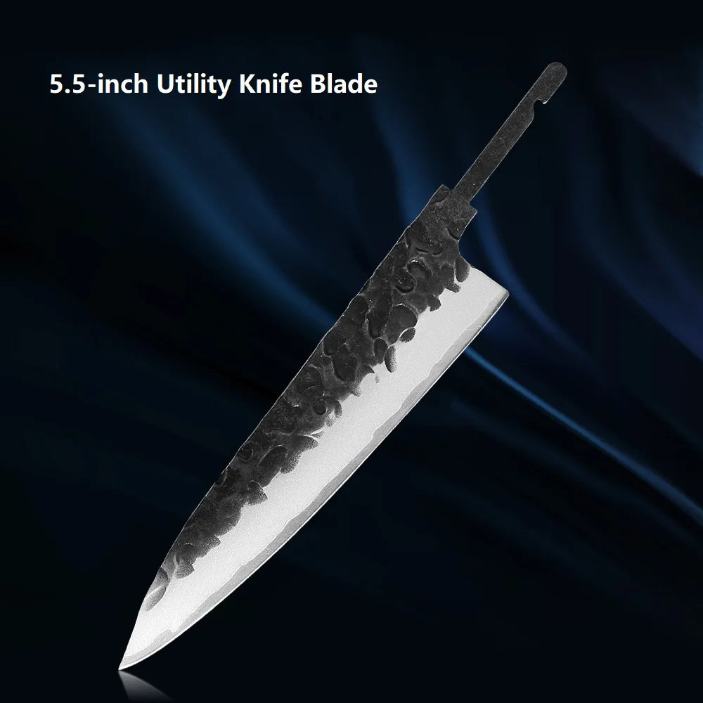 Hand Forged Japanese Chef Knife Blank Blade | Full Tang DIY Knife Blank Blade Qst 5.5 inch Utility