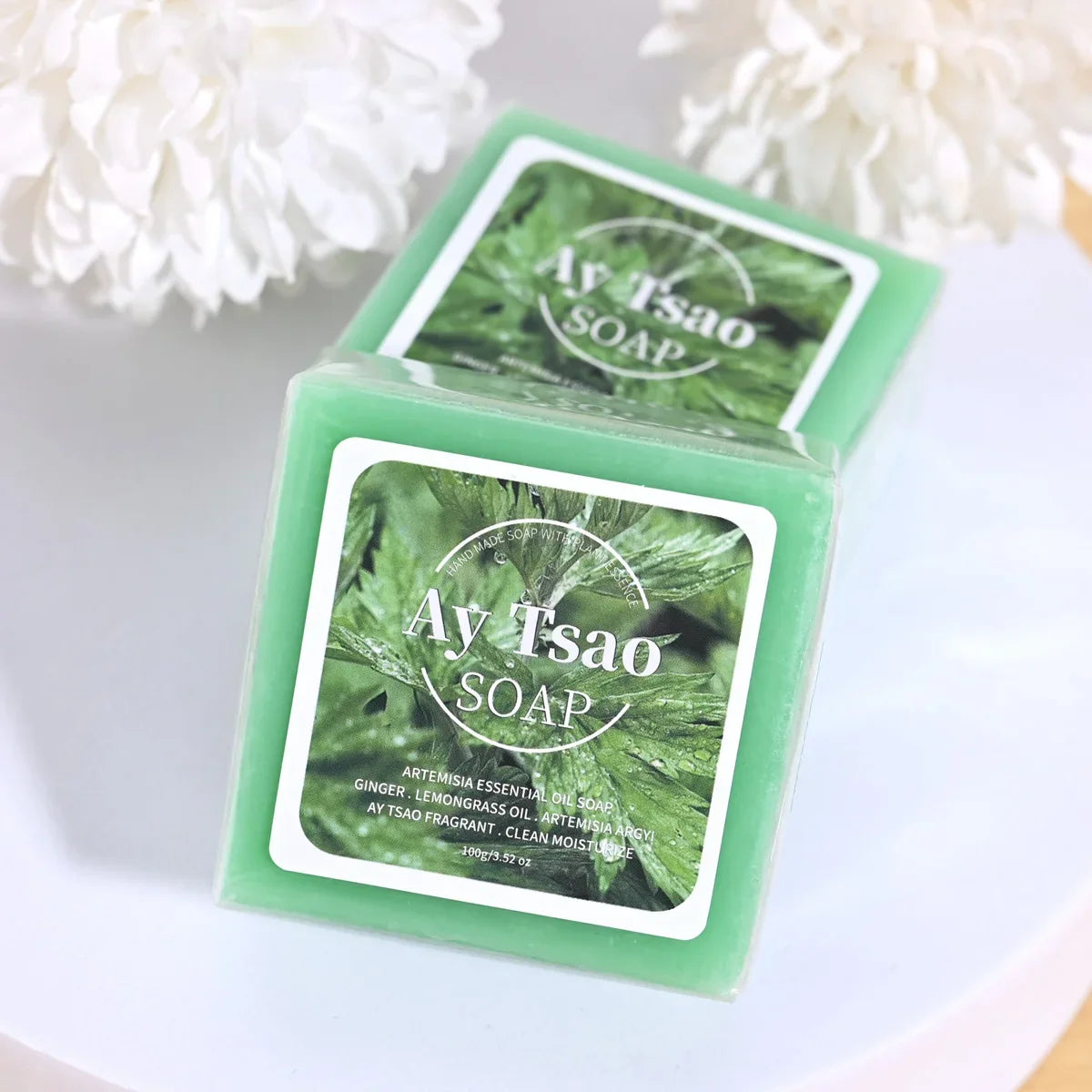 Artemisia Plant Essential Oil Soap – Lemongrass & Ginger Botanical Bar Soap Qme