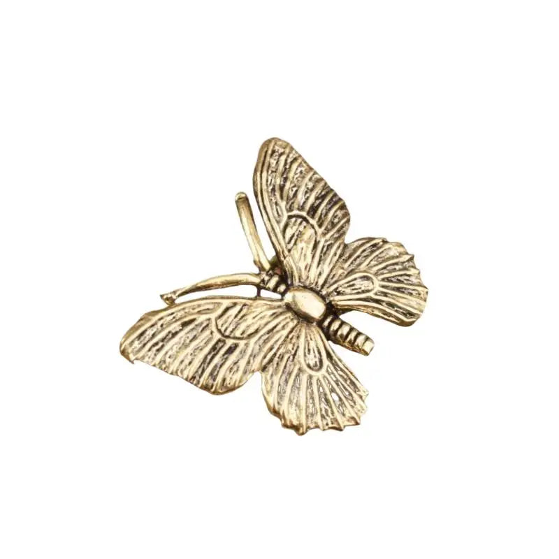 Brass Butterfly Desk Ornament | Resin Insect Statue Décor Decorative Figurine Qme