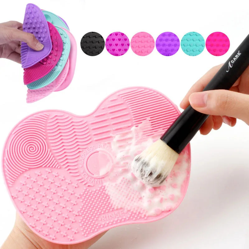 Silicone Cosmetic Brush Cleaning Pad with Suction Cup Brush Cleaning Pad Qme