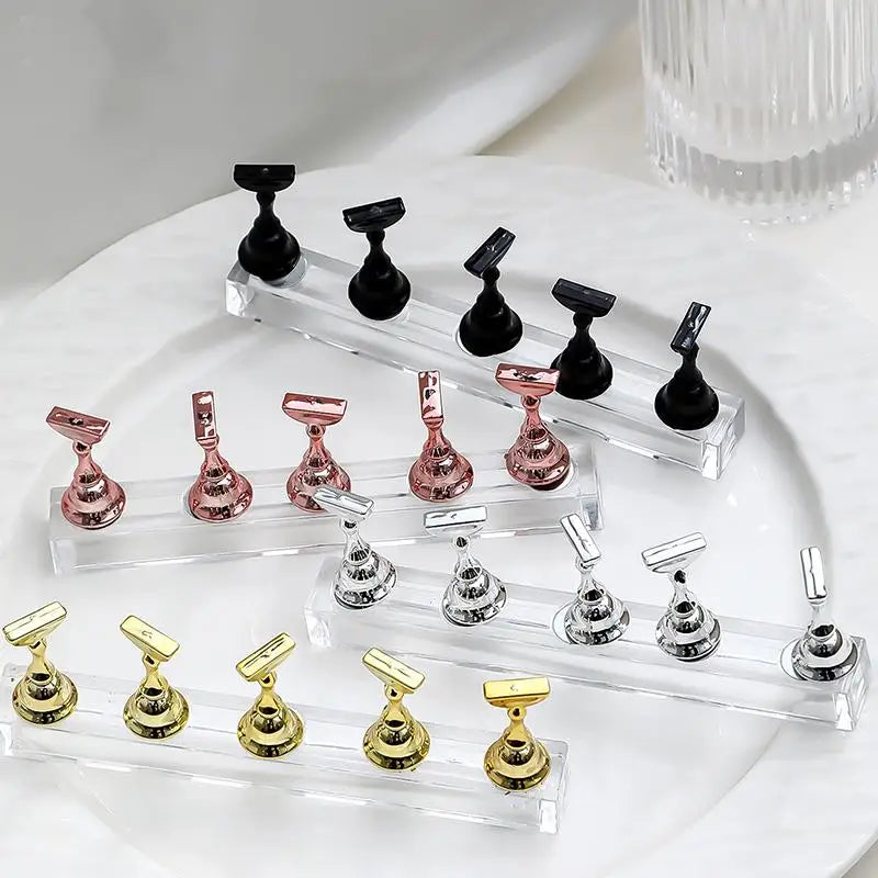 Acrylic Nail Tips Display Stand Holder – Magnetic, 5-Pack Nail Art Stand Qme
