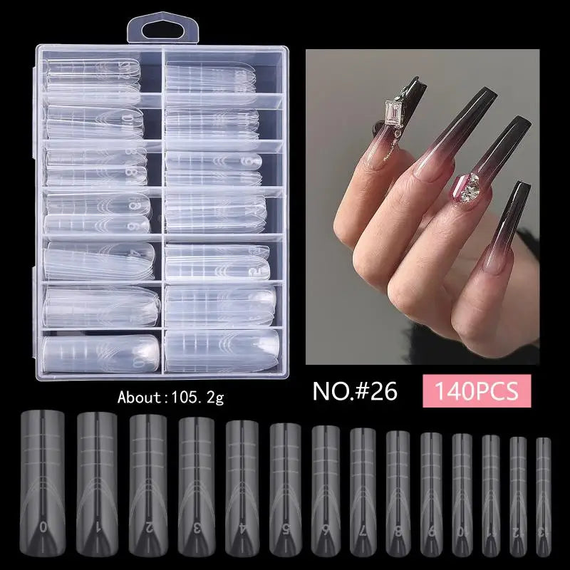 Clear Curved Stiletto False Nail Tips Eagle Claw 120/140 Pcs False Nail Tips Qst A26