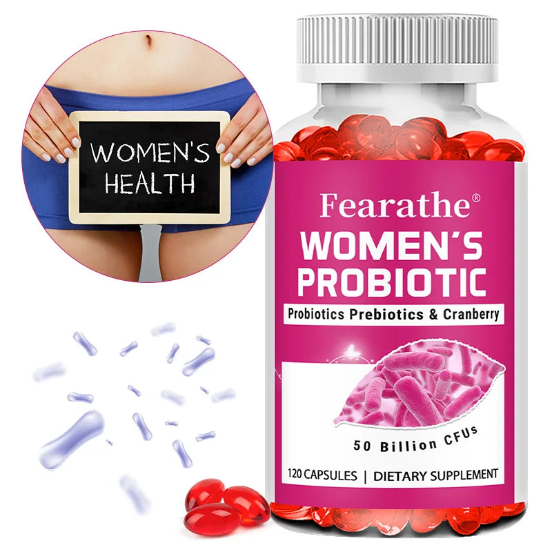 Women's Probiotic Capsules with Prebiotics & Cranberry 50B CFU Probiotic Supplement Qst