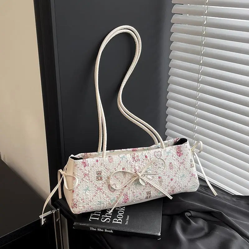 Sweet Bow Cartoon Print Shoulder Bag – Women's Tote Shoulder Tote Bag Qme